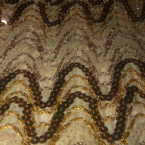 1960’s Vintage gold sequin mod sheath dress medium - Picture 8 of 8